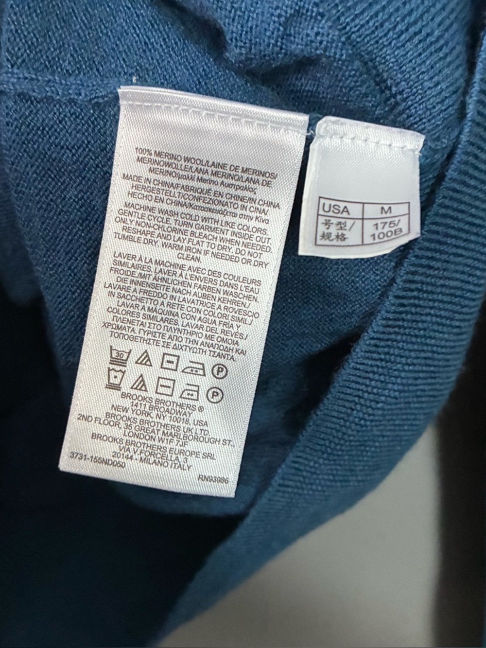 Brooks Brothers Ultimate Merino Wool V-Neck Sweater in Teal Size M - Picture 5 of 6